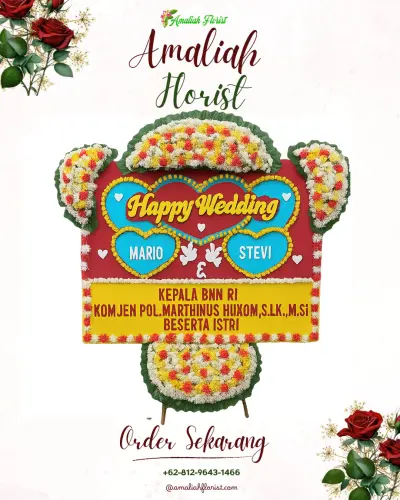 Karangan Papan Bunga Pernikahan di Bringin